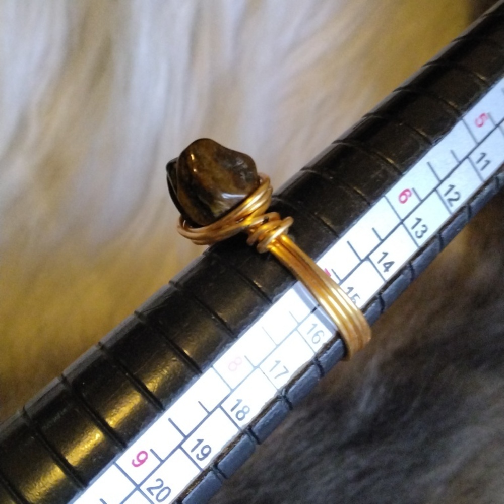 Tiger Eye Stone Wire Wrap Ring - image 2